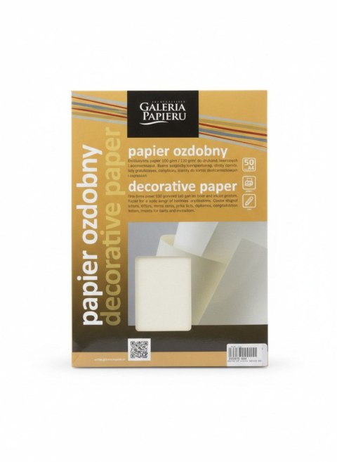 Papier ozdobny (wizytówkowy) floryda kremowy Galeria Papieru