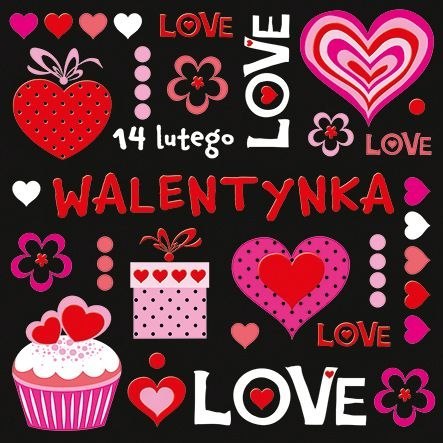 Kartka składana kw Walentynka [mm:] 150x150 Pol-mak (LKW)