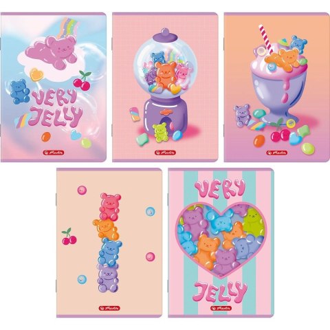 Zeszyt A5 Jelly 16k. 70g linia podwójna kolorowa Herlitz (400206373)