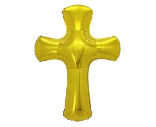 Balon foliowy Krzyż złoty, 51x67cm Godan (FG-KXF1)