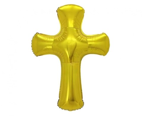 Balon foliowy Krzyż złoty, 51x67cm Godan (FG-KXF1)