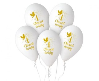 Balon gumowy Chrzest Św. (świeca) biała Godan (GS120/CHS)