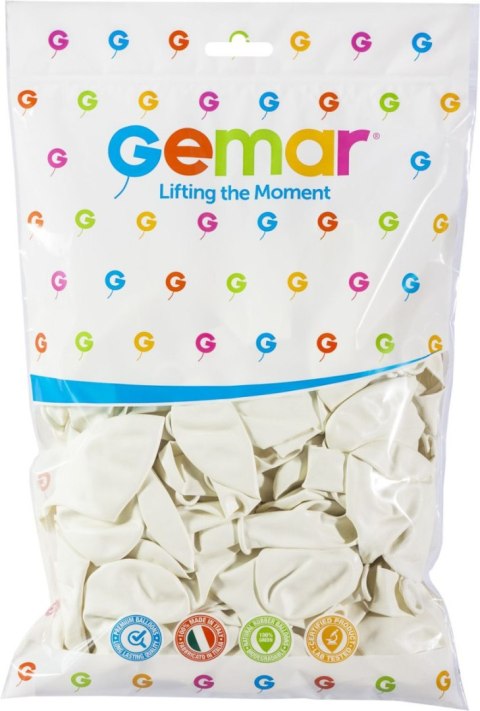 Balon gumowy biały pastelowy 100 szt biały 10cal Godan (g90/01)