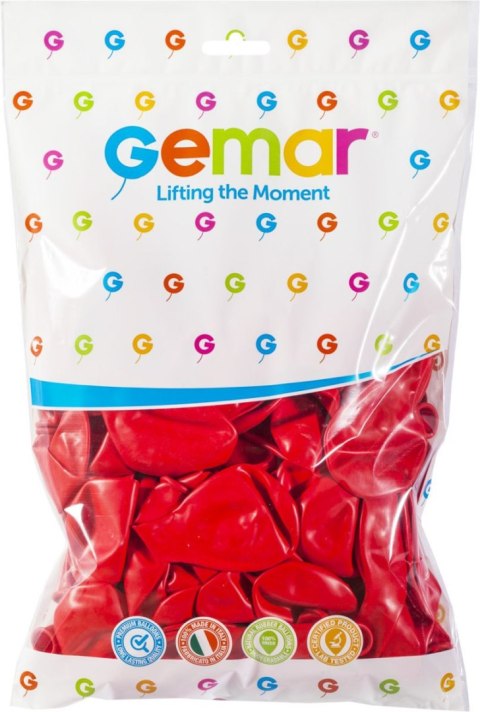 Balon gumowy czerwony pastelowy 100 szt czerwony 10cal Godan (g90/45)
