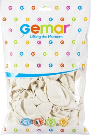 Balon gumowy perłowy biały metalizowany 100 szt biały perłowy 260mm 10cal Godan (gm90/29)