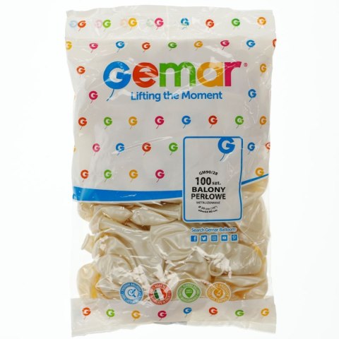 Balon gumowy perłowy metalizowany 100 szt perłowy 260mm 10cal Godan (gm90/28)