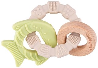 Gryzaczek pierścień rybka silikon drewno Giligums (GG19012)