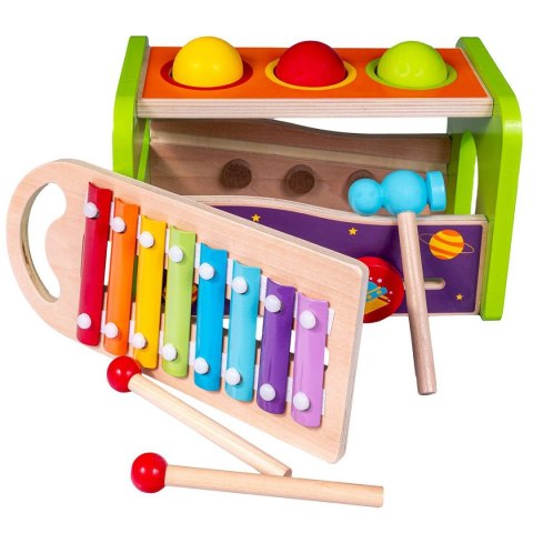 Zabawka edukacyjna Przybijanka drewniana z cymbałkami Smily Play (SPW83694)