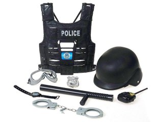 Zestaw policyjny z hełmem i kamizelką Adar (599932)