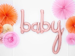 Balon foliowy Baby, różowe złoto, 73,5x75,5cm 30cal Partydeco (FB42M-019R)