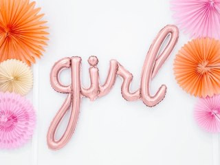 Balon foliowy Girl, różowe złoto, 77x70cm 27cal Partydeco (FB43M-019R)