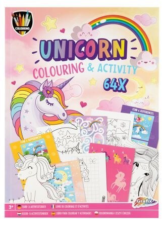 Kolorowanka Zeszyt do kolorowania ćwiczeń A4 jednorożec,64 str Grafix (150068)