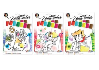 Kolorowanka z Wodą A4 - 8 ark. i 1 pędzel, 3 wz. Icom (150103)