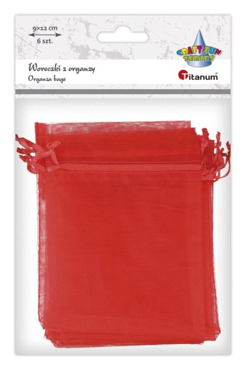 Organza Craft-Fun Series Woreczki z organzy czerwone Titanum (25BJ033127-6)