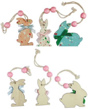 Ozdoba drewniana Craft-Fun Series drewniane króliczki zawieszki Titanum (22BR1001)