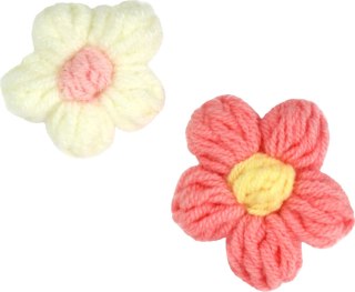 Ozdoba metalowa Craft-Fun Series kwiaty z włóczki Titanum (24BR0201-W&P)