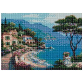 Zestaw kreatywny Diamentowa mozaika 30x40cm Zatoka nad Morzem Śródziemnym Flamingo Line (TGD70335)