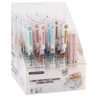 Długopis automatycznt żelowy, wkład czarny 0,5mm Mg (MG AGPJ9090 MIX1)