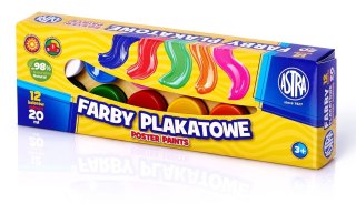 Farby plakatowe kolor: mix 20ml 12 kolor. Astra (83114901)