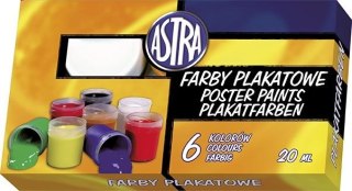 Farby plakatowe kolor: mix 20ml 6 kolor. Astra (301109001)