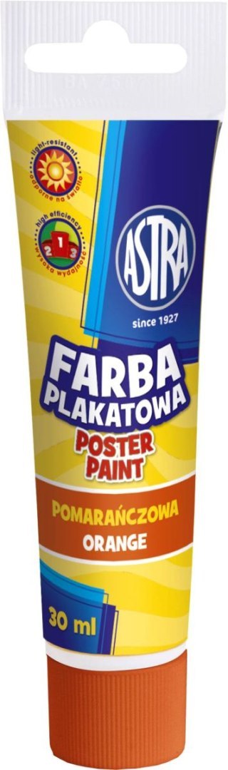 Farby plakatowe kolor: pomarańczowa 30ml 1 kolor. Astra