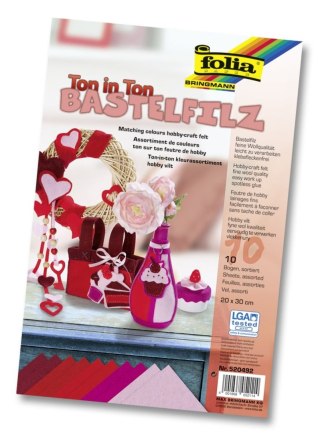 Filc dekoracyjny Folia mix czerwony (FO 5204-92)