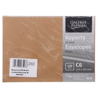 Koperta C6 beżowa [mm:] 114x162 Galeria Papieru (280222) 10 sztuk