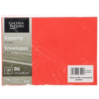 Koperta B6 WIATR czerwona [mm:] 125x176 Galeria Papieru (280805) 20 sztuk