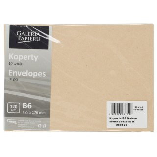 Koperta B6 b6 nature ciemnobeżowy k beżowa [mm:] 125x176 Galeria Papieru (280820) 10 sztuk