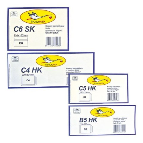 Koperta E4 hk rbd biała [mm:] 280x400 WZ Eurocopert 25 sztuk