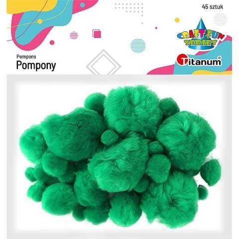 Pompony Craft-Fun Series zielone 45 szt Titanum (16073A)