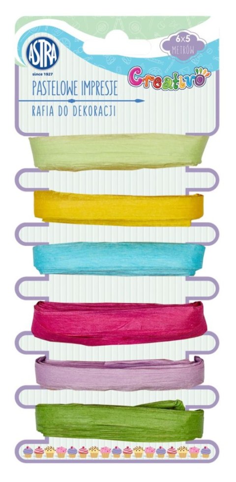 Rafia rafia 6x5m pastelowe inspiracje mix 21g 5m Astra Creativo (5901137111216)
