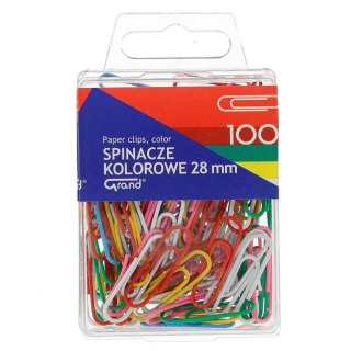 Spinacze okrągły kolorowy T4 28mm 100 szt Grand (110-1139)
