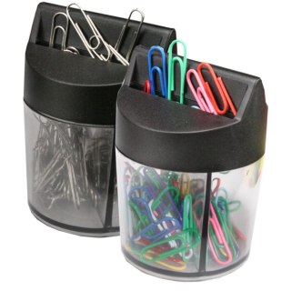 Spinacze okrągły w pudełku magnetycznym kolorowe 28mm 100 szt Titanum