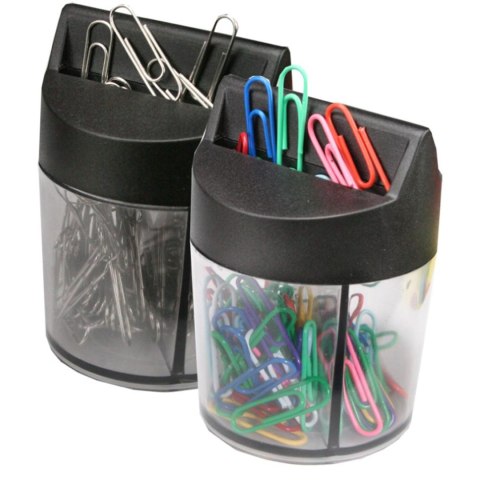 Spinacze okrągły w pudełku magnetycznym kolorowe 28mm 100 szt Titanum