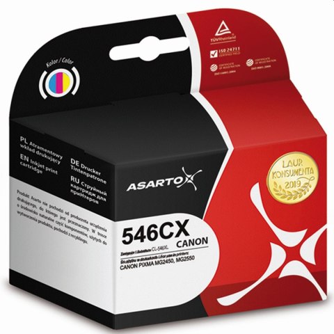 Tusz (cartridge) alternatywny Canon cyan 15,6ml Asarto (AS-C546CX)