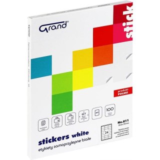 Etykieta samoprzylepna A4 biała [mm:] 70x33,8 Grand (011)