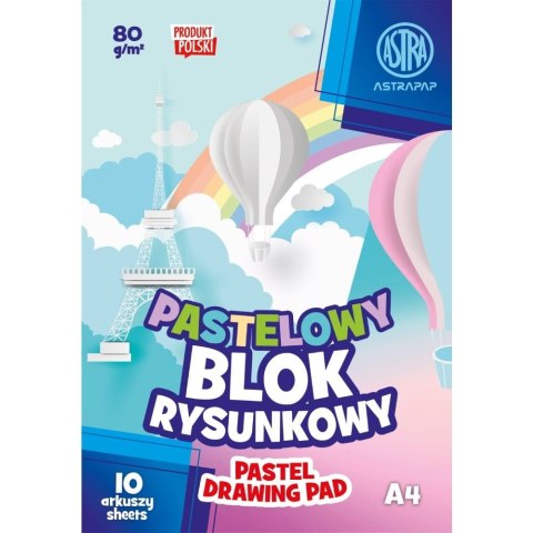 Blok rysunkowy kolorowy pastel A4 kolorowy 80g 10k Astrapap (106022001)