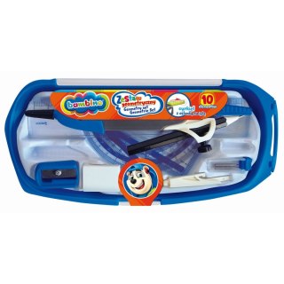 Komplet geometryczny z cyrklem 10 el 10 el. Bambino (5903235649752)