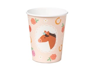 Kubek jednorazowy Happy Birthday Konie, 13 x 150 cm papier 220ml Partydeco (KPP77-EU1)