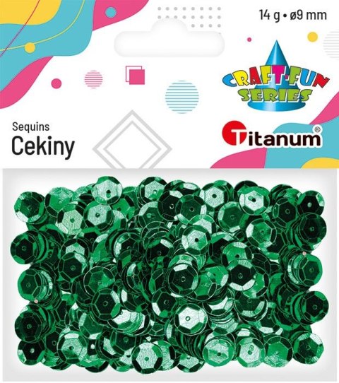 Cekiny Craft-Fun Series okrągłe 9mm zielone 14g Titanum (268301)