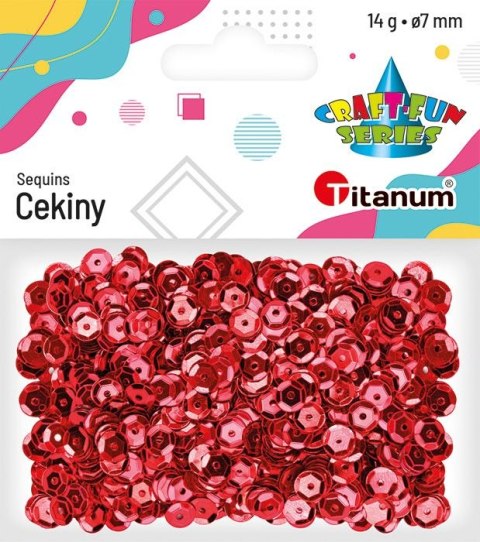 Cekiny Craft-fun Series okrągłe 7mm czerwone 14g Titanum (CM6R)
