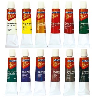 Farba akrylowa kolor: mix 12ml Flamingo Line