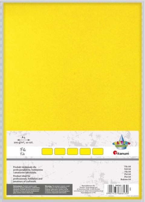 Filc Craft-Fun Series A4 kolor: cytrynowy 10 ark. Titanum (089)