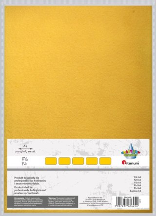 Filc Craft-Fun Series kolor: żółty 10 ark. [mm:] 210x297 Titanum (025)