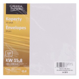 Koperta kw Millenium biała metaliczna [mm:] 158x158 Galeria Papieru (280816) 10 sztuk