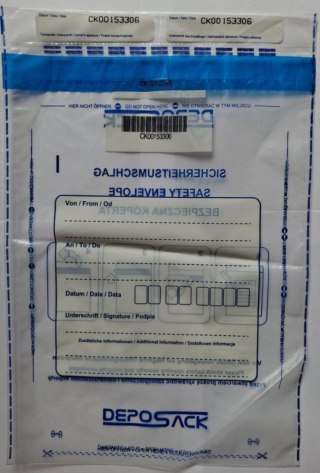 Koperta bezpieczna B4 deposack B4 transparentna [mm:] 255x360 A&G Koperty (2388) 500 sztuk