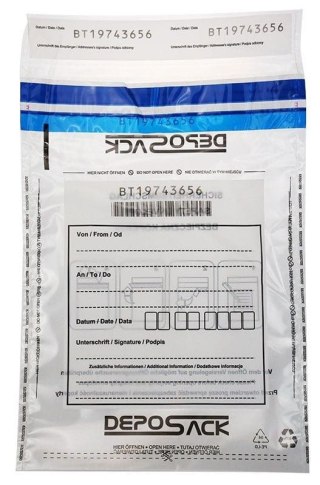 Koperta bezpieczna B5 deposack B5 transparentna [mm:] 185x260 A&G Koperty (2357) 500 sztuk