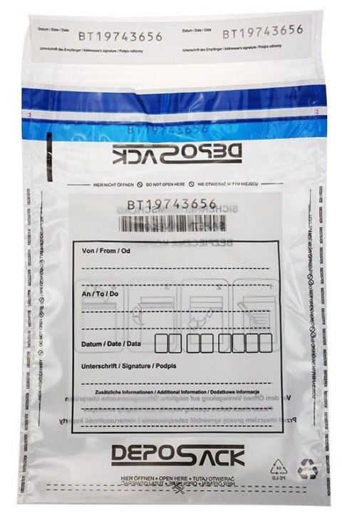 Koperta bezpieczna B5 deposack B5 transparentna [mm:] 185x260 A&G Koperty (2357) 500 sztuk