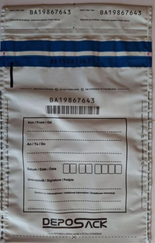 Koperta bezpieczna B5 deposack biała b5 [mm:] 185x260 A&G Koperty 100 sztuk